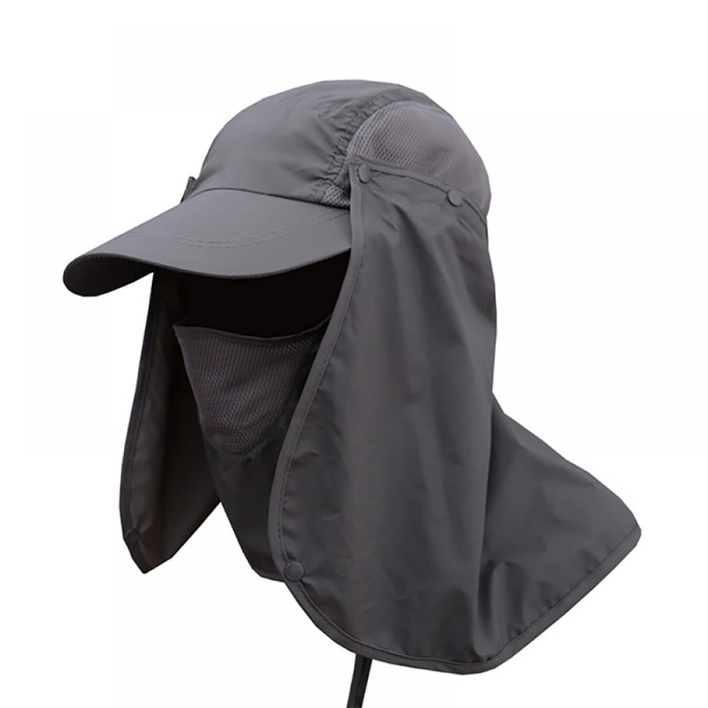 Fishing Hat, Neck Face Flap Outdoor Cap, UV Protection Sun Shade Hat UPF50+  Windproof Strap 