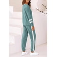 thumbnail image 3 of PRETTYGARDEN Women Fall 2 Piece Lounge Outfit Long Sleeve Tops High Waisted Jogger Pants Set Spring Travel Clothes Tracksuit, 3 of 8