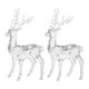 thumbnail image 1 of 2 adornos navideños de renos acrílicos, figuras de ciervos transparentes para árbol de Navidad, decoración de alces de cristal, colgante para chimenea o mesa., 1 of 8