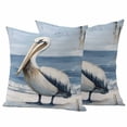 thumbnail image 2 of Pack of 2 Outdoor Pillow Covers 16x16 Inch Waterproof Coastal Pelican Throw Pillow Covers,Decorative Couch Pillow Shams Protectors Modernism Art Oil Painting Birds Patio Pillowcases Cushion Covers, 2 of 8