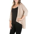 thumbnail image 3 of 24/7 Comfort Apparel Women's Plus Size Elbow Length Sleeve Open Cardigan, 3 of 4