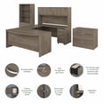 thumbnail image 4 of Studio C 72W U Desk with Hutch and Storage in Modern Hickory - Engineered Wood, 4 of 5
