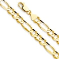 thumbnail image 2 of Wellingsale 14k Yellow Gold Polished Solid 8.5mm Figaro 3+1 Concave Chain Bracelet - 8.5", 2 of 6