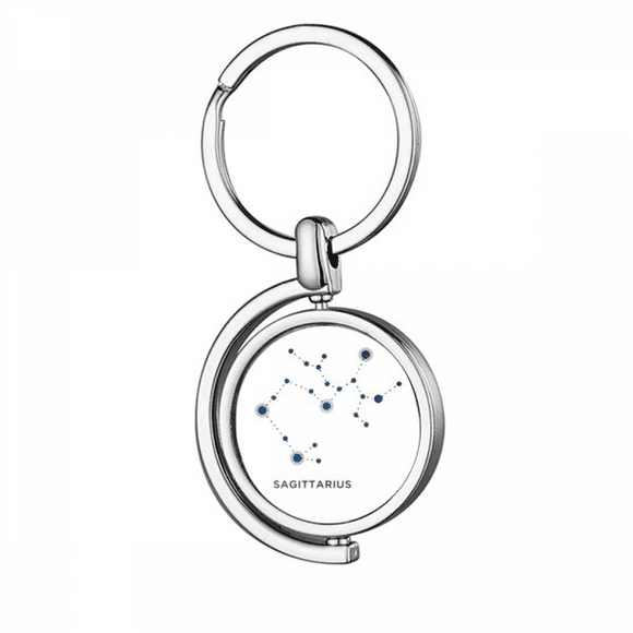 Sagittarius Constellation Sign Zodiac Rotating Keychain Metal Keyring Holder