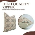 thumbnail image 3 of Fabdivine Ethnic Cushion Cover – CHAKRVYUH Block Print Floral, Handmade Pure Linen 20x20, 3 of 6