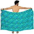 thumbnail image 4 of LA LEELA Men's Swimwear Beach Summer Pareo Long Sarong Wrap One Size Arctic, Leaves Vacation Holiday Party, 4 of 5