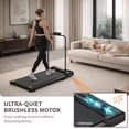 thumbnail image 4 of Alvantor 2.5HP Walking Pad Treadmill, Manual Incline Under Desk Treadmill with Shock Absorption for Small Apartments, Black, 4 of 7