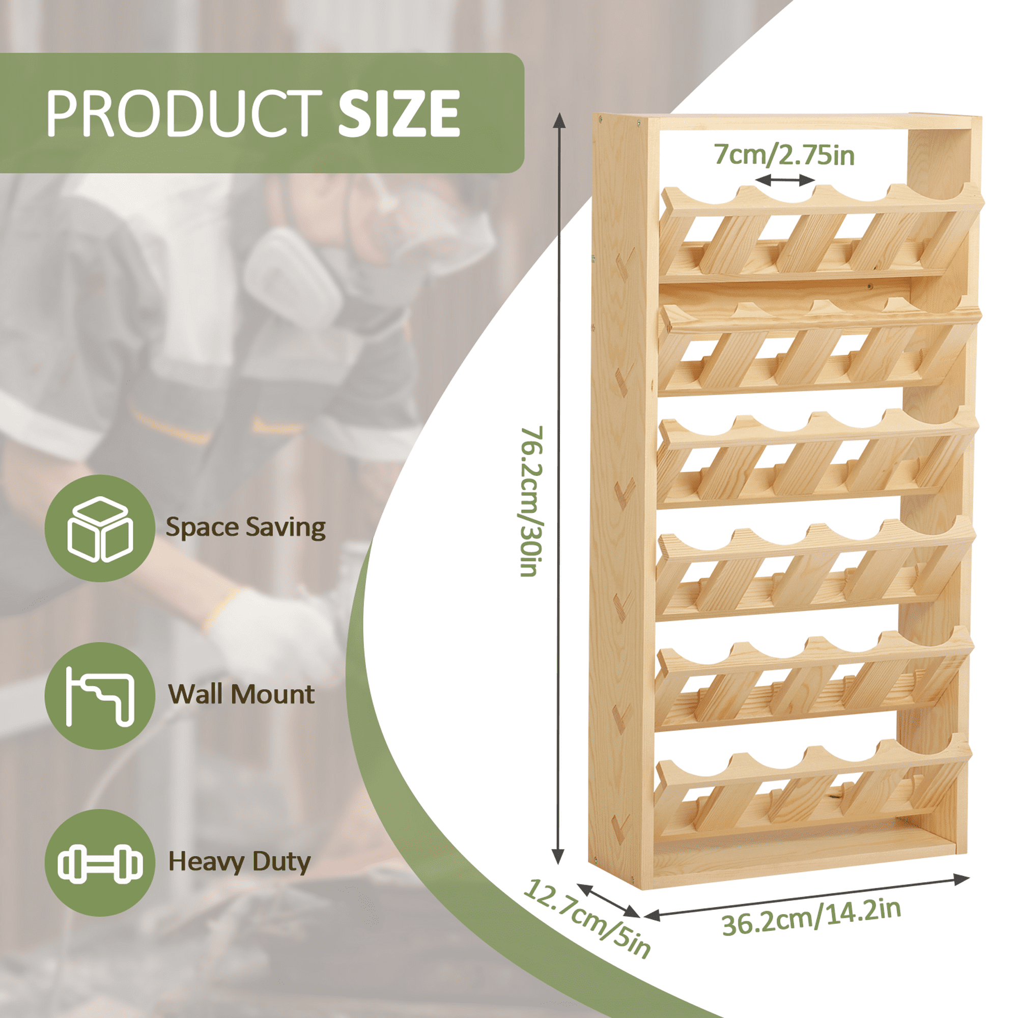 IAJXWI Spray Paint Storage, 24 Slots Aerosol Spray Can Shelf, Wooden Lube Can Storage Rack, Spray Paint Holder