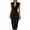 Black, variant on Women's Midi Pencil Dress Sleeveless Draped Cowl V Neck Elegant Sheath Dress formal office Cocktail Wedding Guest Dress Evening Gown White
