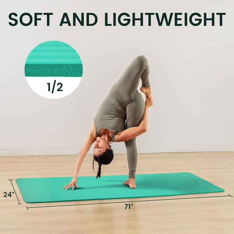 Yoga Mats Anti Tear Exercise Mat Extra Thick NBR Yoga Mat Non Slip High  Density Anti-Tear Pilates