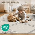 thumbnail image 3 of ODIKA 6'x9' Grey Beige Diamond Lattice Washable Area Rug Geometric Trellis Design with Dotted Accents for Family Room, Living Mater Bedroom, Non-Slip, Easy Care, 3 of 6
