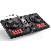Hercules DJControl Inpulse 300 MK2 2-Channel DJ Controller Bundle with Case, TRS-to-RCA Breakout Cable, and Austin Bazaar Polishing Cloth