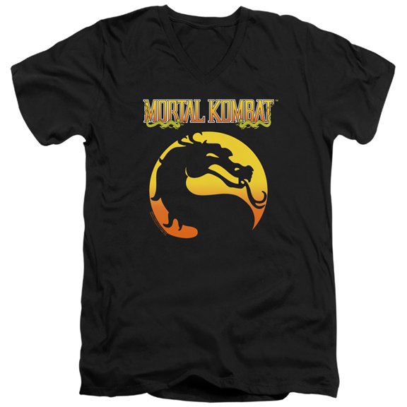 Mortal Kombat Klassic - Logo - Slim Fit V Neck Shirt - XX-Large