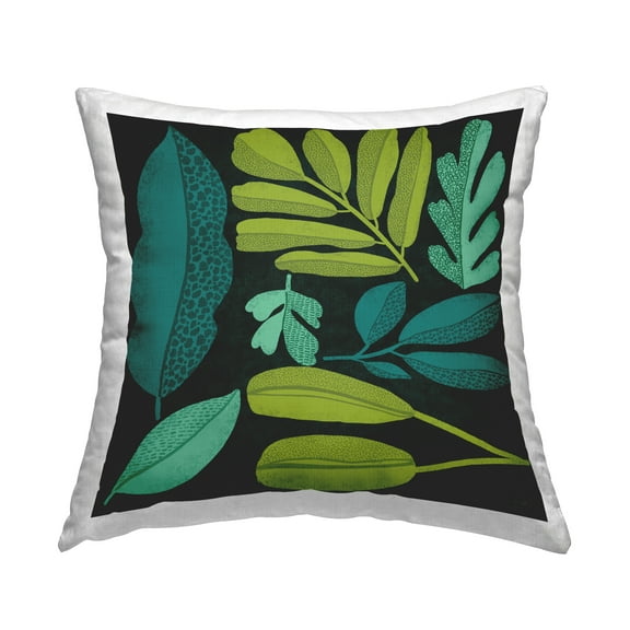 Stupell Industries Plant Toss Collage Decorative Printed Throw Pillow Design by Cheryl Warrick.