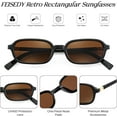 thumbnail image 4 of FEISEDY Retro Rectangular Sunglasses for Women Men 90s Small Vintage Fashion Square Sunnies B0282, 4 of 13
