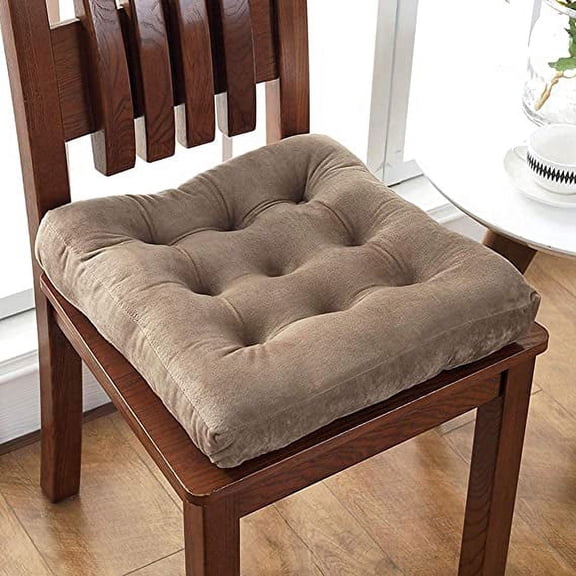 Namzi Square Chair Pad 40*40cm Kitchen Chair Pads, Dining Room Cushion, Plush Seat Cushion, Super Soft Chair Pad, 1 Piece,Light Coffee