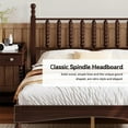 thumbnail image 4 of Full Size Bed Frames with Gourd Shaped Headboard, Vintage Natural Wood Platform Bed, Western Spindle Beds, Noise Free, Easy Assembly, Walnut, 4 of 7