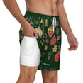 thumbnail image 2 of Kdxio Christmas Print Men'S Swim Trunks With Compression Liner 7 Inch Inseam Quick Dry Swim Shorts, 2 of 7