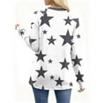thumbnail image 4 of Stars Tees for Women Full Printed Tops Clothing Crewneck Long Sleeve Pullover Classic-Fit Tees Casual Soft Outfits Spring Fall Clothes Fashion Shirts, 4 of 8