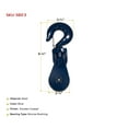 thumbnail image 6 of 4 Pack Snatch Block with Hook WLL 3 Ton 3" Sheave 3/8 Inch Wire Rope Wrecker Roll Back Recovery, 6 of 9