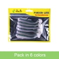 thumbnail image 2 of Toystoory Señuelo de pesca de plástico, 6 uds., Swimbait realista, plantilla de cebo Artificial, herramienta de cebo de gusano Pescar azul claro, 2 of 6