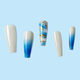 thumbnail image 2 of Fofosbeauty 24pcs Press on False Nails Tips, Long Coffin Fake Nails, Gilt Gradient, 2 of 8