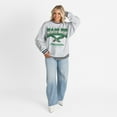 thumbnail image 3 of Women's Gameday Couture Ash/Black Philadelphia Eagles Oversized Gridiron Drive Ringer Stripe Sweatshirt, 3 of 6