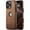Brown, variant on AIOVETEAB Compatible with iPhone 16 Pro Max Case Premium Leather TPU Hybrid Case Cover,Brown