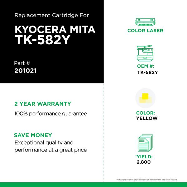 Clover Imaging Non-OEM New Yellow Toner Cartridge for Kyocera TK-582 - image 2 of 3