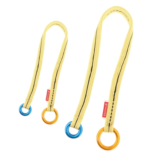 2 bucles de seguridad para arboristas, equipo de engranajes, anclaje recuperable, protector de cambium ligero para escalada en roca, exploración y senderismo. Amarillo 90cm Amarillo 120cm