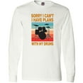 thumbnail image 3 of Inktastic Drummer Funny Retro Plans With My Drums Long Sleeve T-Shirt, 3 of 5