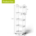 thumbnail image 3 of 5 Tier Rolling Cart Organizer,Bathroom Cart Organizers with Wheels Laundry Room Organization Mobile Shelving Unit Utility Cart Storage Shelves Multi-Functional for Office, Home(White), 3 of 12