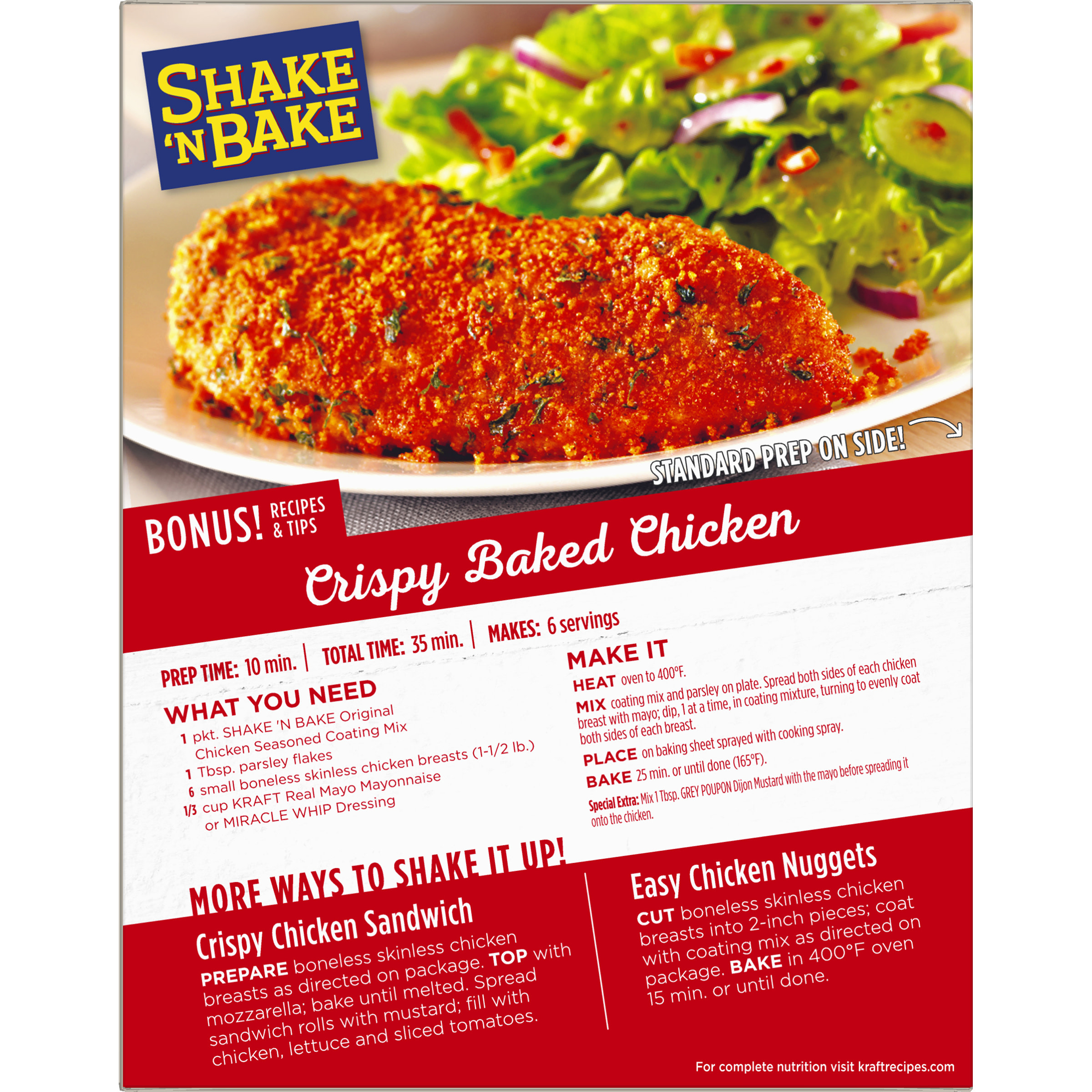 Shake N Bake Original Chicken Seasoned Coating Mix 4 Ct Packets Walmart Com Walmart Com