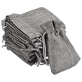 thumbnail image 1 of Unique Bargains Linen Burlap Bags with Drawstring for Gifts,DIY Craft Grey 7 x 9cm 12pack, 1 of 5