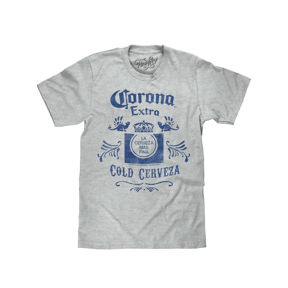 Tee Luv Men's Corona Extra Cold Cerveza Beer Logo Shirt (L)