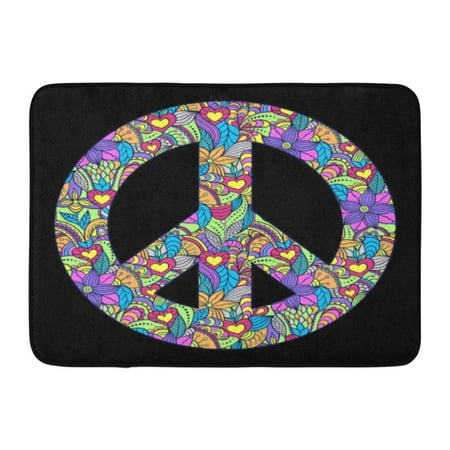 Godpok Orange Pacific Blue Sign Of Colorful Peace Symbol On Black