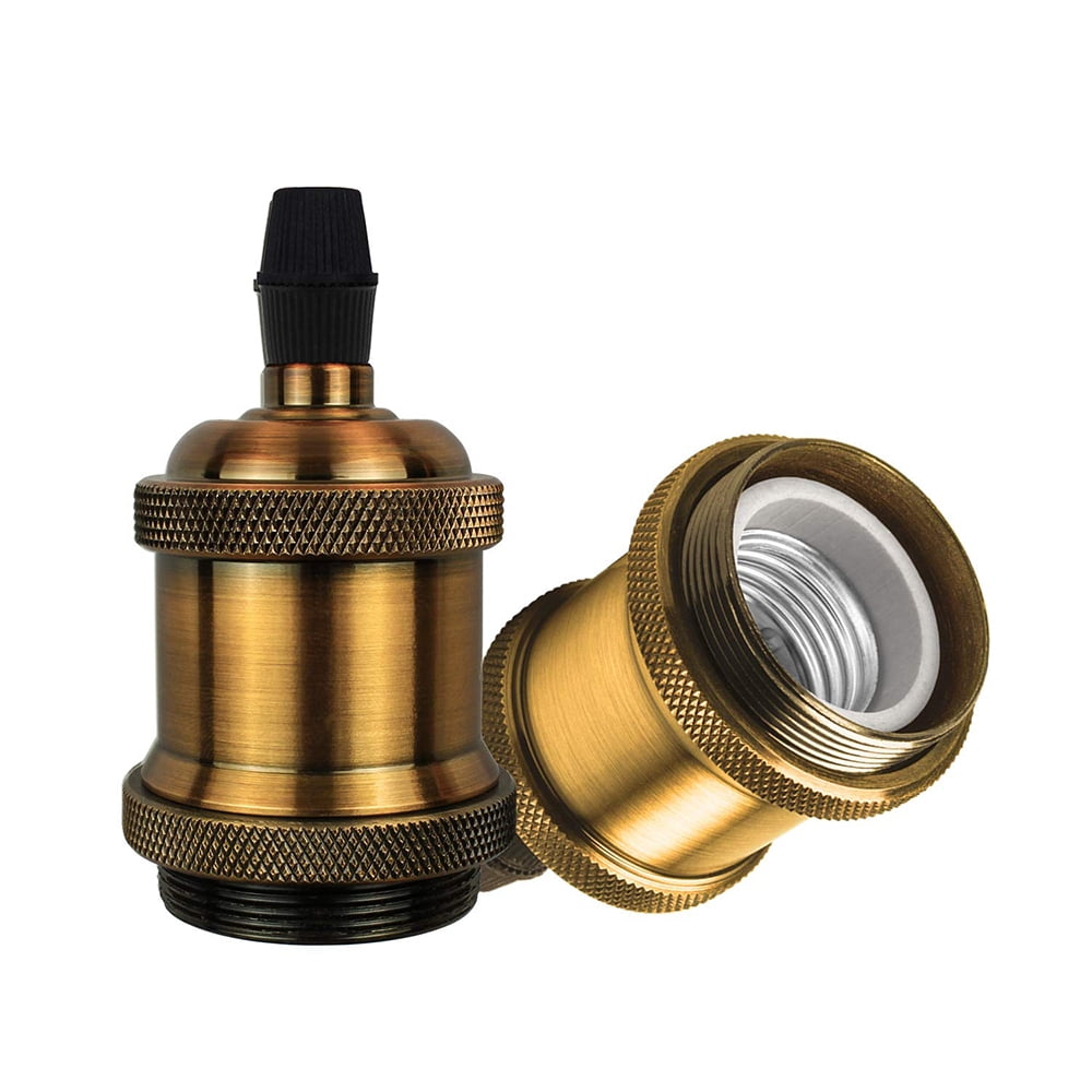 Industrial Lighting Vintage Decor Brass LAMP Holder Shade Ring Antique Light Socket Bulb Holder Pendant Ceiling Light E27 ES Edison Screw 