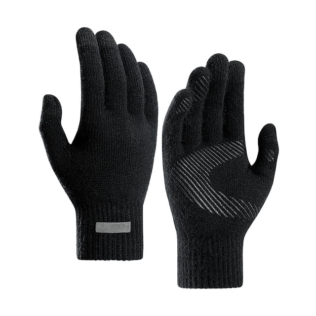 WEAIXIMIUNG Youth Boxing Gloves Winter Knitting Men's Tire Pattern Warm Riding Wool Gloves