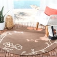 thumbnail image 2 of SAFAVIEH Courtyard Christian Floral Indoor/Outdoor Area Rug, 5'3" x 5'3" Round, Natural Brown/Terracotta, 2 of 10