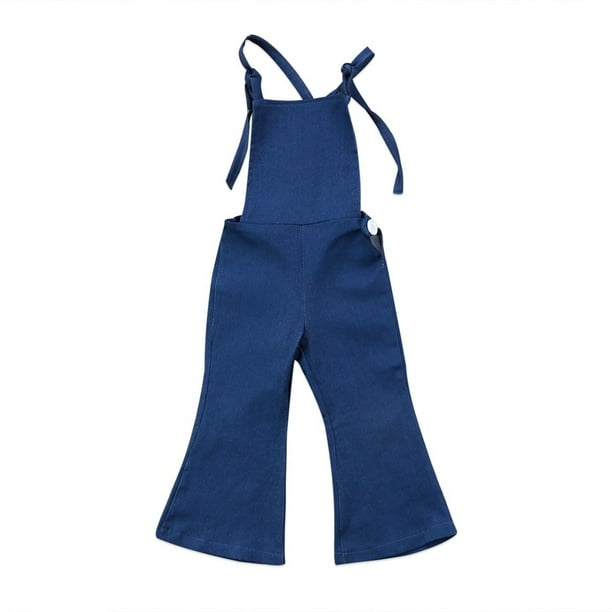 Bell bottom cheap denim overalls