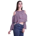 thumbnail image 3 of Moomaya Plus Size Cold Shoulder Top Printed Ladies Tops Blouses Women Party Tops, 3 of 4