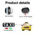 thumbnail image 4 of Double Couleur Taxi LED Signe Décor, 2 Couleur Changeable Taxi LED Lumière avec USB (Rouge et Vert), 4 of 5