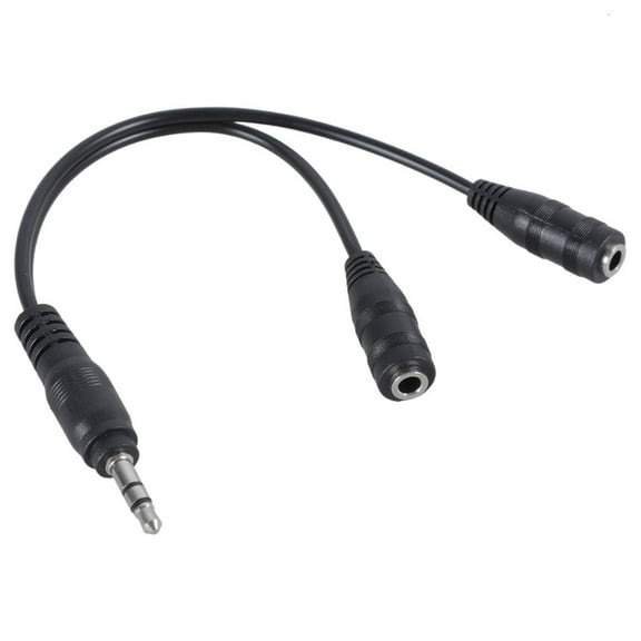 NANMELX 3.5mm 1/8 Male To 2 Dual Female Earphone Headphone Stereo Audio Y Splitter Cable