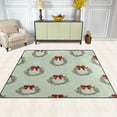thumbnail image 3 of 80x58in Area Rug Machine Washable Floor Mats Skid-Resistant Backing Carpet for Home Kitchen Bedroom Christmas Wreaths and Red Bows, 3 of 7