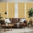 thumbnail image 2 of Ambesonne Floral Window Curtains, Doodle Curling Flowers Art, Each 28" W x 63" L, Orange Dark Seafoam, 2 of 4