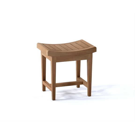 18" Wina Luxury Solid Teak Wood Shower Bench with Shelf
