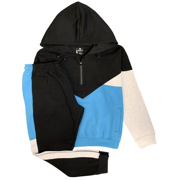 Men’s 2-Piece Quarter Zip Fleece Hoodie Sports Fleece Sweatsuit Heavy Winter Sweat Jacket & Fleece Pants