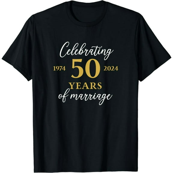 Funny 50th Wedding Anniversary Graphic T-Shirt 1974 Marriage Gift for Couples