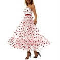 thumbnail image 2 of PENGXIANG Tulle Imprimé Coeur de Saint-Valentin Robe Sans Manches Dos Large Épaule Maille Robes Bouffantes, 2 of 6