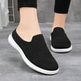 thumbnail image 2 of Hessimy Women Backless Walking Sneakers Summer Slip-On Mule Shoes Mesh Air Cushion Shoes Open Back Slip On Shoes Breathable Slippers Closed Toe Slides(Black,7.5), 2 of 3